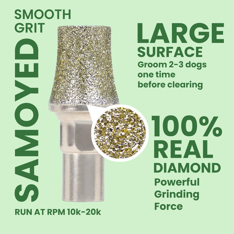 Diamond Dog Nail Grinder Attachment, Diamond Rotory Bit for Dogs&Pets Nail Care, Made for Dremel Grinder for Animals Nail Care & Home Grinder Tools, Samoyed, Smooth-grit - PawsPlanet Australia