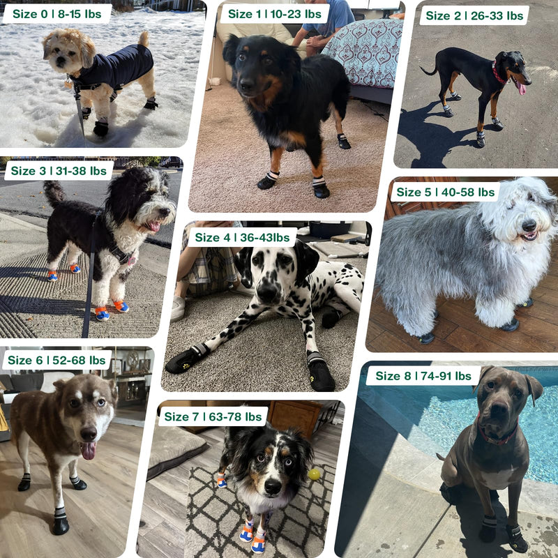 Dog Shoes for Large Dogs, Anti-Slip Dog Boots for Winter Snow, Hot Pavement, Dog Booties & Paw Protectors Black Size 6 Light Black 6(2.55" inner width) for 52-68 lbs - PawsPlanet Australia