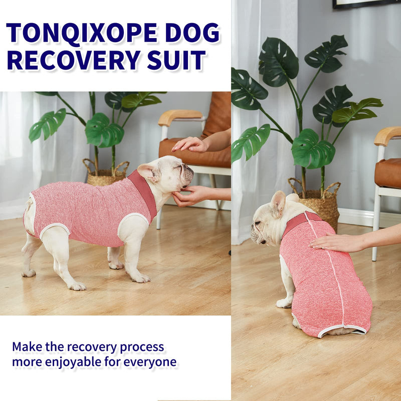 Dog Surgery Recovery Suit-Comfortable & Breathable Dog Recovery Suit After Surgery,Dog Surgical Recovery Suit Female Male,Prevent Licking Dog Onesies,Substitute E-Collar & Cone-Red Medium Red - PawsPlanet Australia