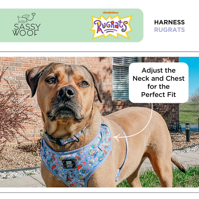 Sassy Woof Dog Adjustable Harness - Nickelodeon Rugrats™ - S, Breathable Mesh, No Pull Design with Two D-Rings, Patented Design, Perfect for Small Dogs and Puppies - Officially Licensed - PawsPlanet Australia