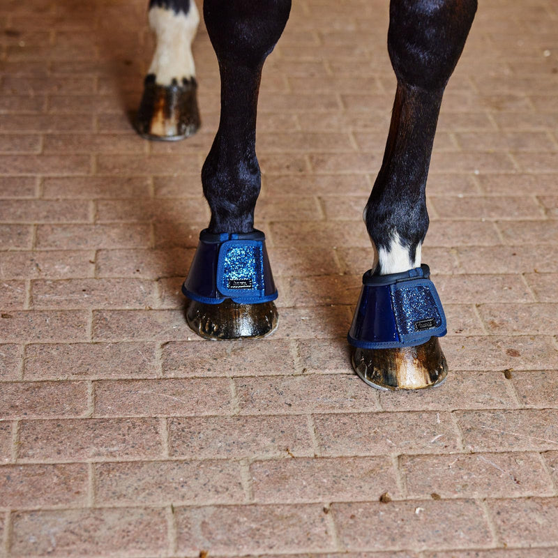 HORZE Bell Boots with Glitter - Dark Blue - S