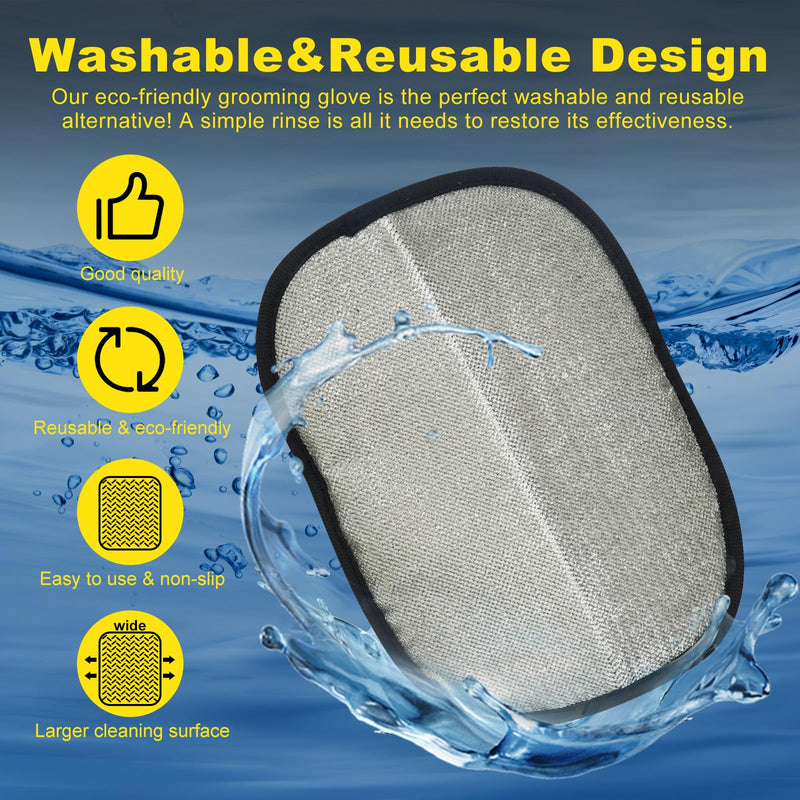 Pet Hair Removal Gloves for Cats & Dogs, Reusable Electrostatic Pet Grooming Gloves, Efficient Hair Remover Tools for Couch, Car Seat, Furniture, Carpet & Bedding (2 Pcs) - PawsPlanet Australia