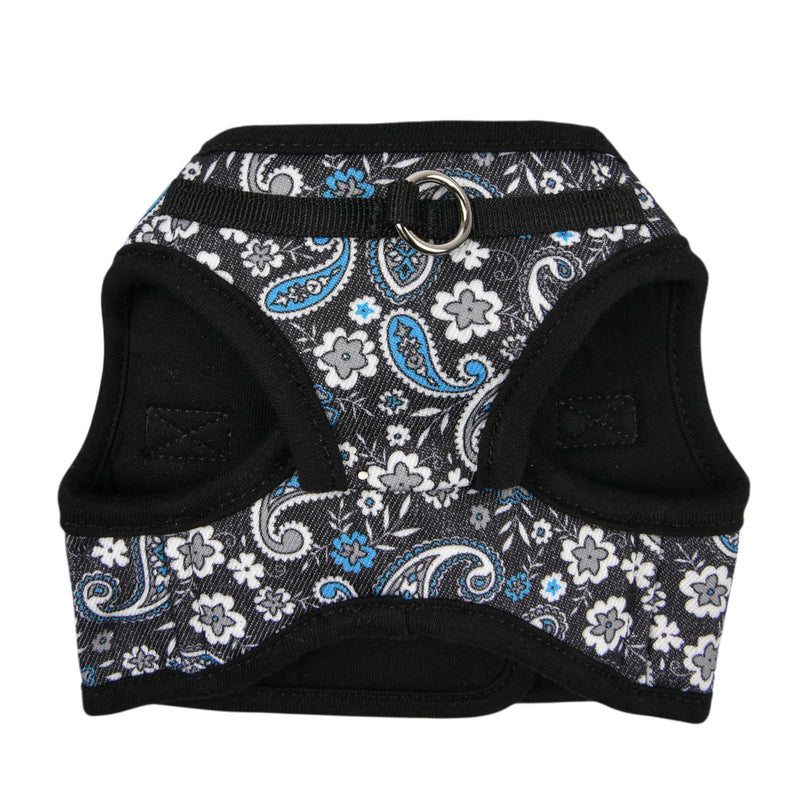 Puppia Cynthia Dog Vest Harness B (Step-in) Fashionable Paisley Pattern Spring Summer Harness for Small and Medium Dogs, Black, Medium Black_Cynthia - PawsPlanet Australia