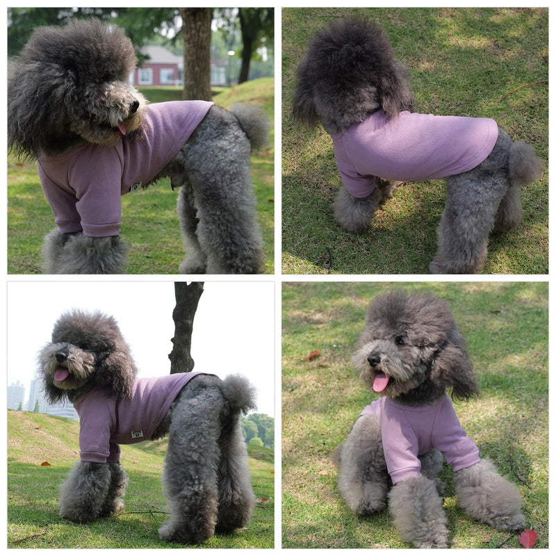 Lovelonglong Ribbed Dog T-Shirt Cotton Knitted Dog Sweaters for All Season Pet T-Shirts for Large Medium Small Dogs Taro Purple 3XL 3XL (for Large Dog)