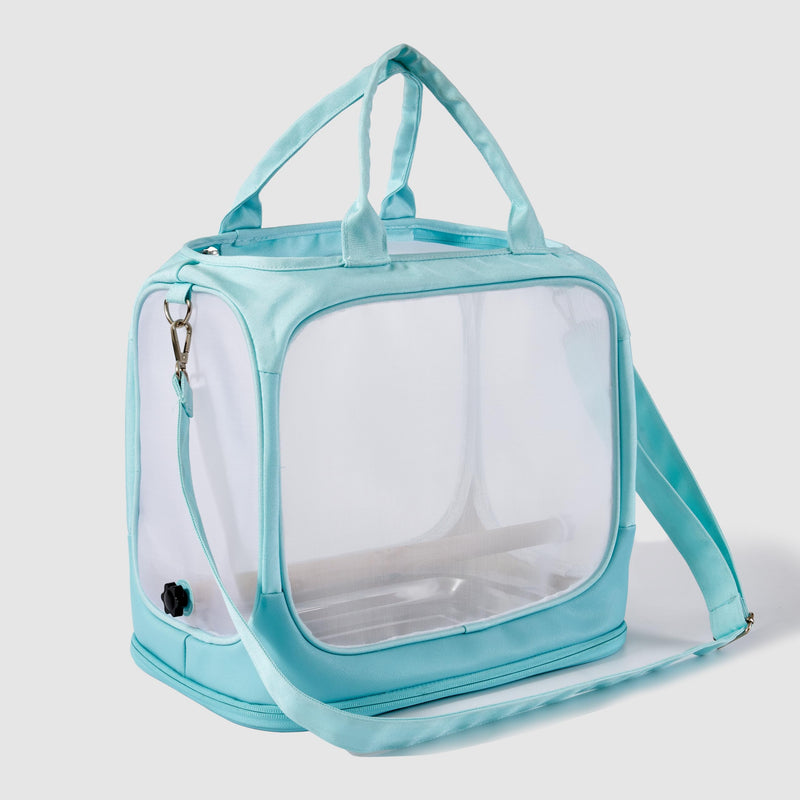 Fosrion Foldable Bird Travel Carrier with Perch and Tray - Portable Mesh Cage for Parrots and Small Birds - PawsPlanet Australia