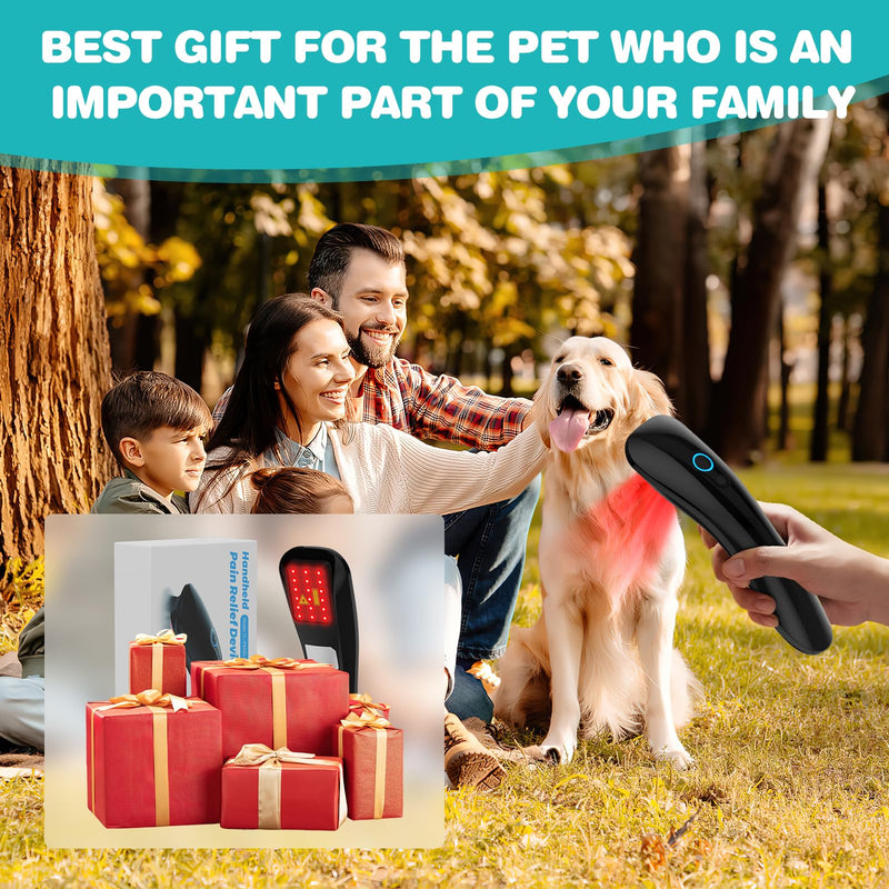iKeener Pet/Veterinarian Therapy Device, Portable Red Light Therapy Device with 18 x 620 nm, Cold Laser Therapy Relieves Joint Pain Animals, for Dogs, Cats, Horses & Others (Black) black