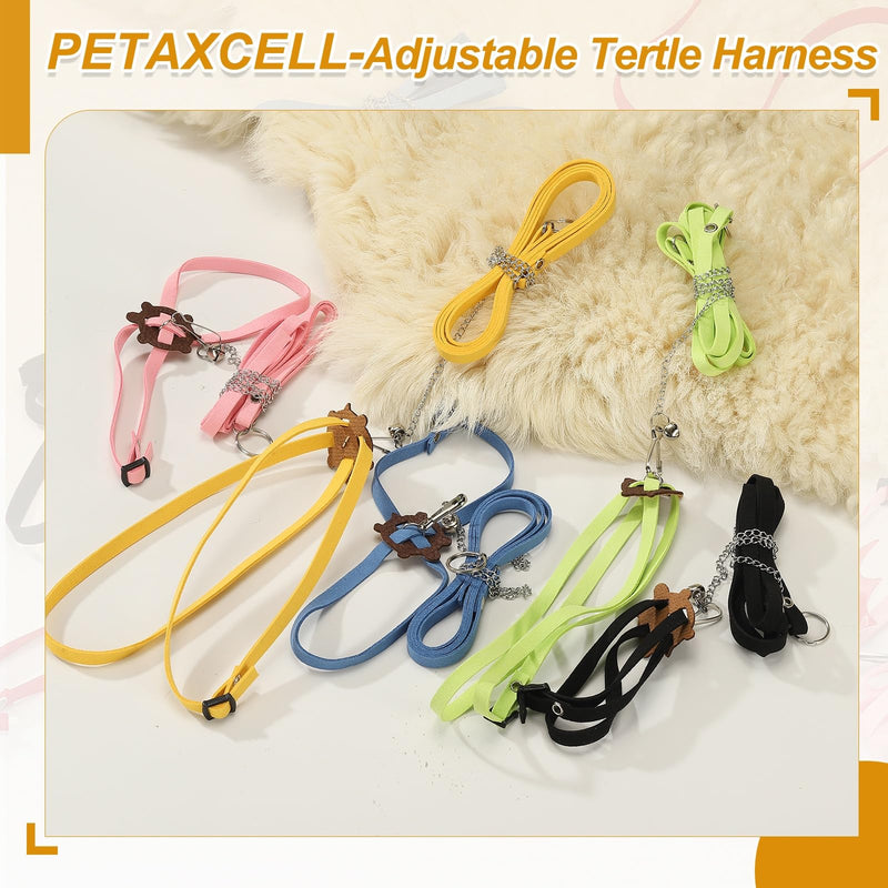 Tortoise Leash Harness, Adjustable Turtle Harness Chest Collar Pet Tortoise Walking Rope with Bell, (Leather, Small, Yellow), for Bearded Hamster Small Pets Outdoor - PawsPlanet Australia