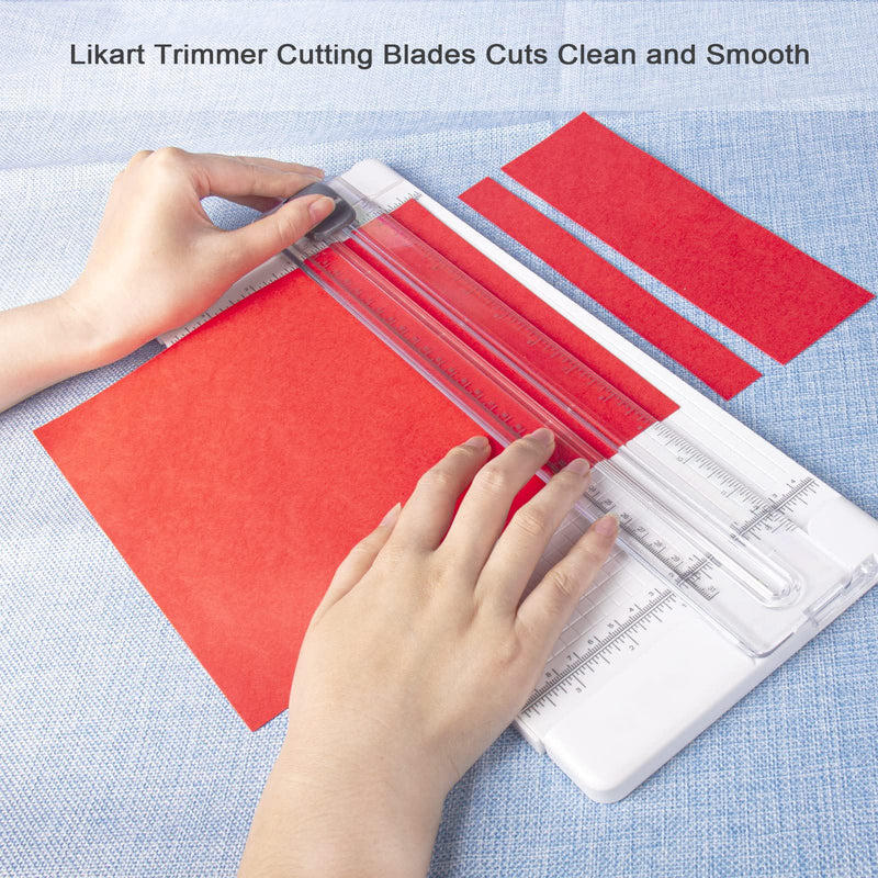 Likart 8 Pack Portable Trimmer Cutting Blades,Compatible for Cricut Paper Cutter/Cricut Roll Holder,Paper Trimmer Replacement Blades(6 Cutting Blades & 2 Scoring Blades) White+Black - PawsPlanet Australia