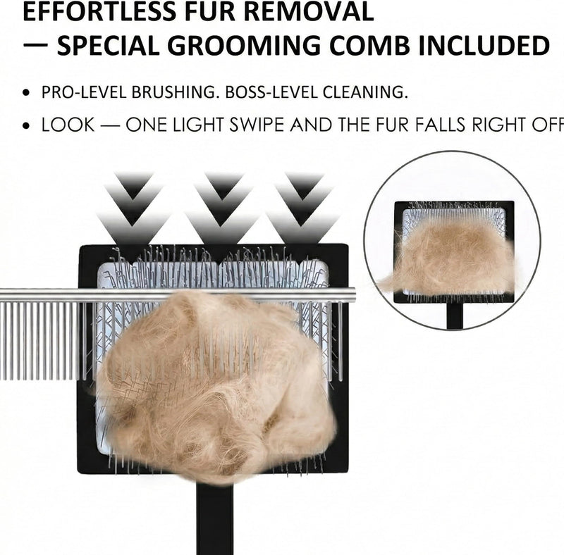Dog Slicker Brush for Dogs, Long Hair Doodle Brush, Wooden Dog Brush Grooming Tools for Cockapoo Poodles Goldendoodles, Labradoodles, Large Long Pins and Pet Comb, Black - PawsPlanet Australia