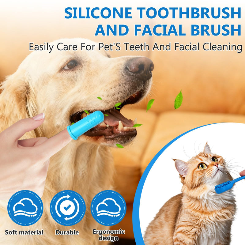 nooepc 6PCS Dog Washing Gloves Pet Grooming Gloves Dog Bath Supplies Dog Bath Brush Silicone Gloves for Dogs and Cats Bathing Dog Comb Dog Toothbrush