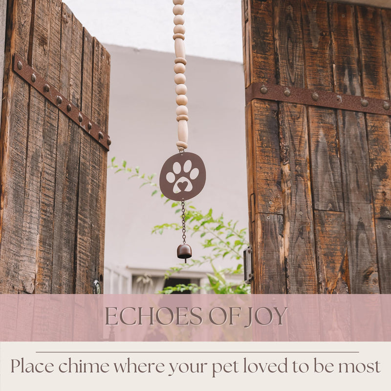 Pet Memorial Wind Chime - Dog Memorial Gifts for Loss of Dog - Dog Bereavement Gifts – Pet Remembrance Gift in Memory of Dog or Cat - Paw Print Windchime with Rainbow Bridge Card - PawsPlanet Australia