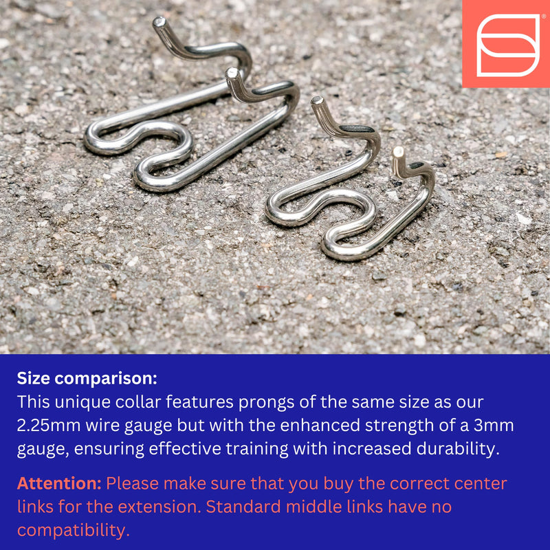 Herm. Sprenger Ultra-Plus Prong Dog Training Collar, Anti Pull Training Pinch Collar, (Stainless Steel, 3.0 mm Short Links x 18" Neck Size; 19-20" Chain Length) - Toggle Version Stainless Steel