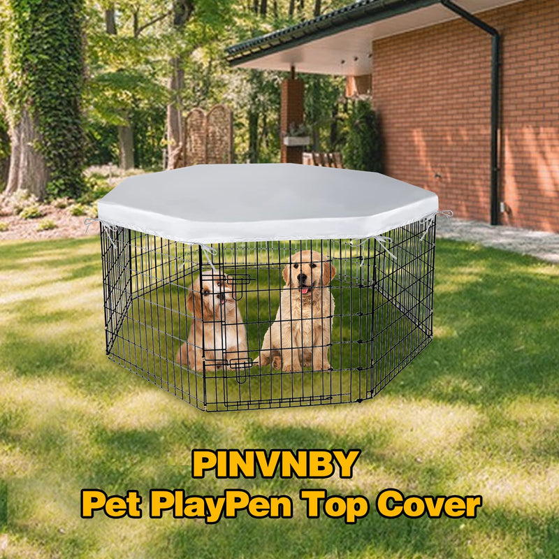 PINVNBY Dog Playpen Cover, dog Pen cover for Waterproof Sunproof, Universal Dog Pen Top Cover for Indoor and Outdoor Use, pet Pen Cover Fits 26" Wide 8 Panels Dog Playpen (Cover only) 26 inches