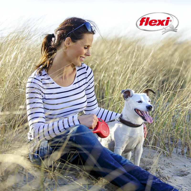 FLEXI New Classic Tape Retractable Dog Leash for Large Dogs Upto 110 lbs. – 26 ft., Black | Tangle Free Pet Walking Leash with One-Handed Brake, Pause, Lock|German Quality Product Large - 26 Feet (Tape) - PawsPlanet Australia