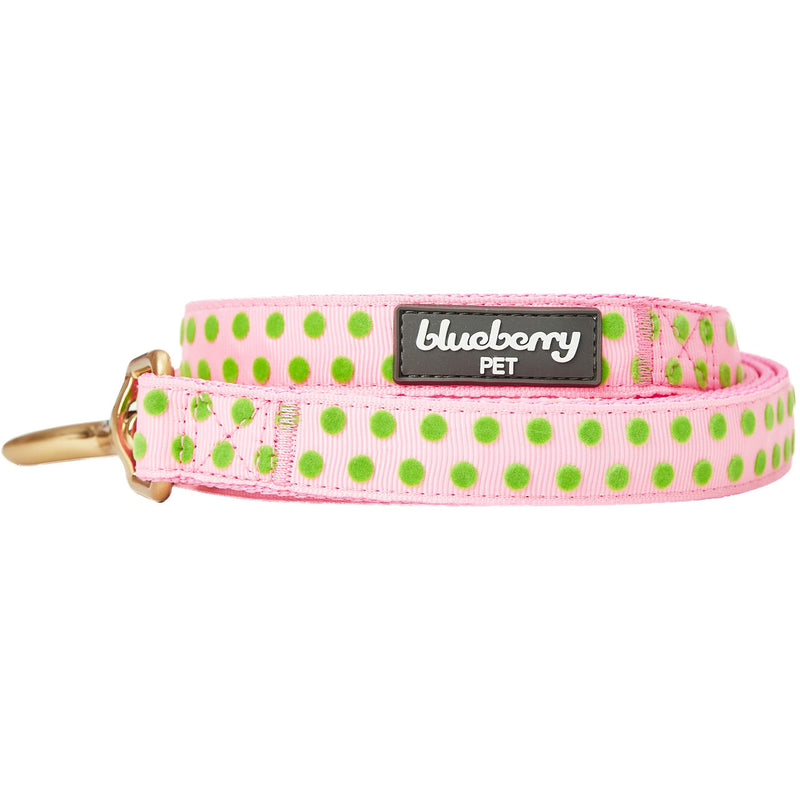 Blueberry Pet Valentine's Day Dog Leash, Velvety Soft-Touch Heart Flocking Lead for Medium Dogs, Baby Pink, 5 ft x 3/4" Flocking Print - Baby Pink - PawsPlanet Australia
