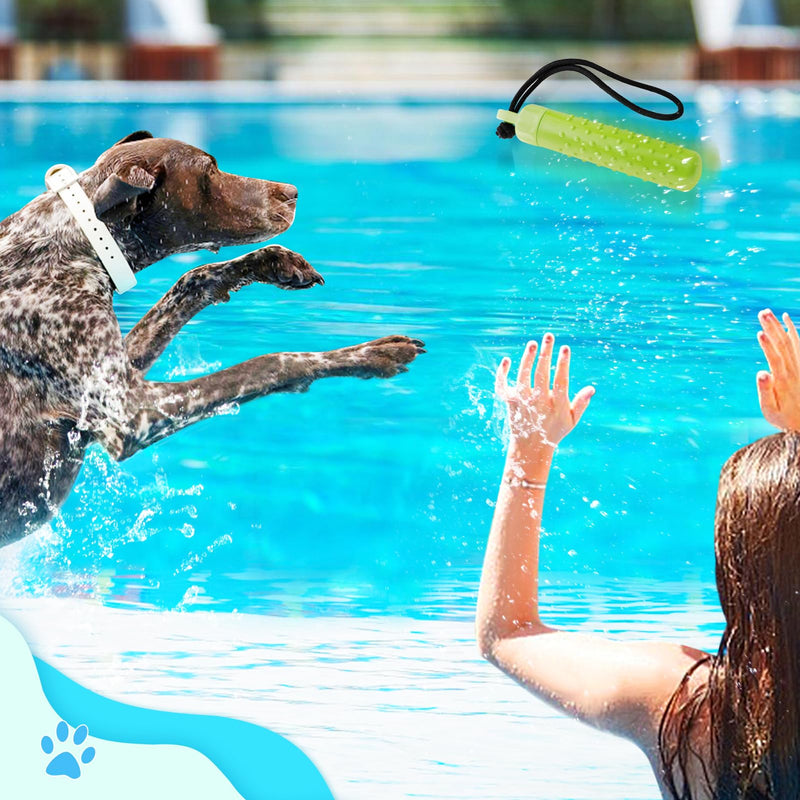 MEWTOGO Floating Dog Pool Toys - Interactive Fetching Dog Water Toys for Hiding Food, Lightweight TPR Bumper Toys with Rope for Summer Dogs Outdoor Training Playing, 2Pcs