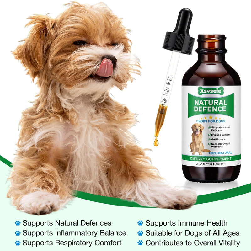 Antibiotics for Dogs, Dog Antibiotics, Natural Antibiotics for Dogs Immune Drops Help Supports Allergies, Itching, Coughs, Skin, Bacon Flavor (1 Pack) 1 Pack