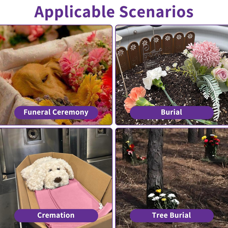 Pet Body Bag for Burial - Eco-Friendly Pet Casket Body Bag for Dogs/Cats/Rats/Rabbits/Pigs/Chickens/Birds 44-48 Lbs - 46.5 x 14.6Inch - Personalized Organic Sack Pet Burial Pod for Cremation - PawsPlanet Australia
