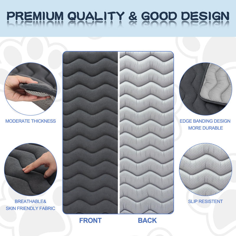 Bubble bear Dog Crate Mat - Upgraded Thick, Ultra Soft, Washable & Anti-Slip Kennel Pad for Small/Medium/Large Dogs, Dark-Hued to Hide Stains (42"x28") Upgraded Thick Black 42.0"L x 28.0"W - PawsPlanet Australia