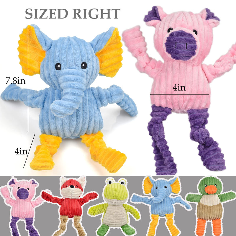 5 Pack Tough Dog Toys Stuffed Squeaky Dog Toys Assortment Plush Animal Dog Toy Value Bundle Puppy Pet Dog Toys for Small Medium Large Dogs 5pack - PawsPlanet Australia