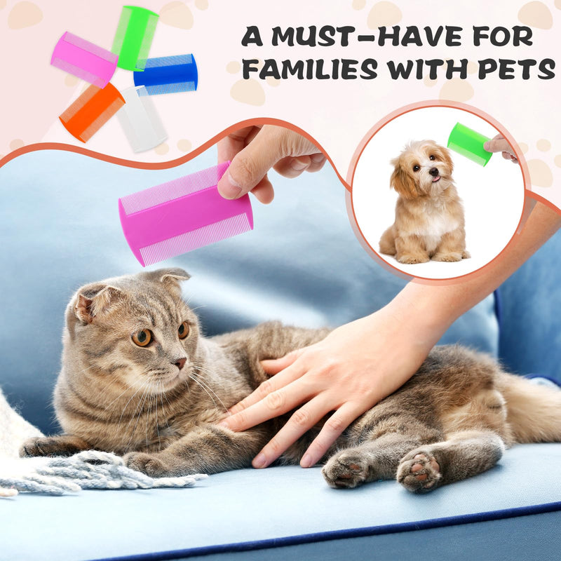 100 Pcs Flea and Tick Grooming Tool - Double Sided Comb for Small Pets, Kittens and Puppies (5 Colors) - PawsPlanet Australia