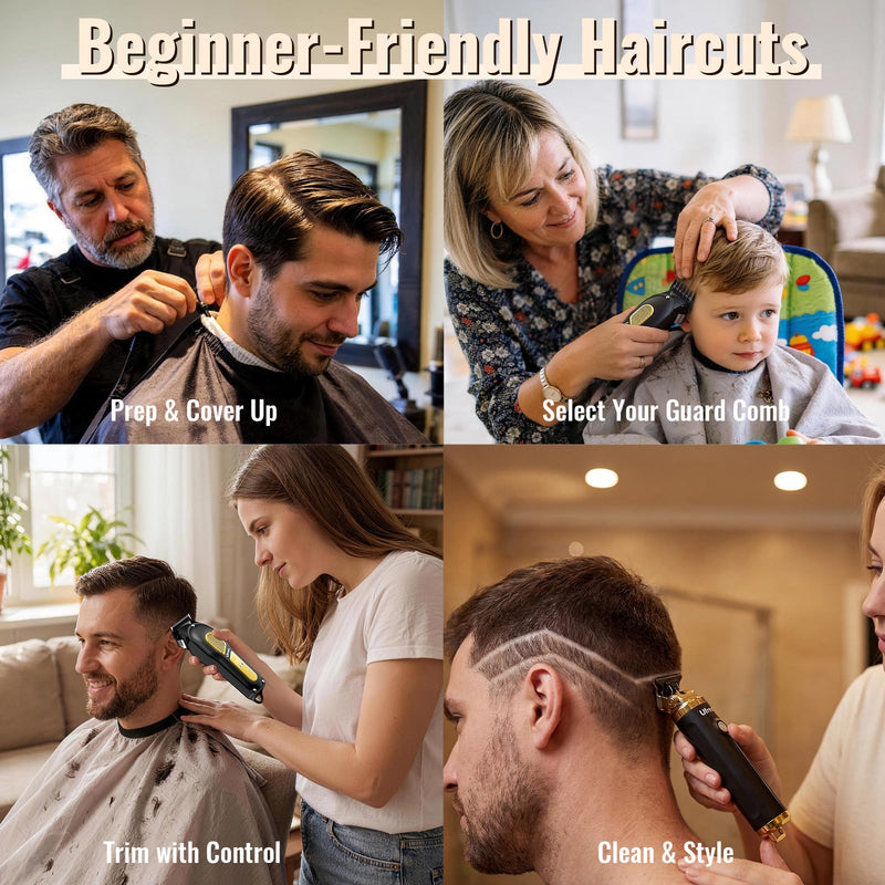 Ufree Hair Clippers for Men, Clippers and Trimmers Set, Cordless Barber Clippers, Grooming Kit, Gifts for Men Black - PawsPlanet Australia
