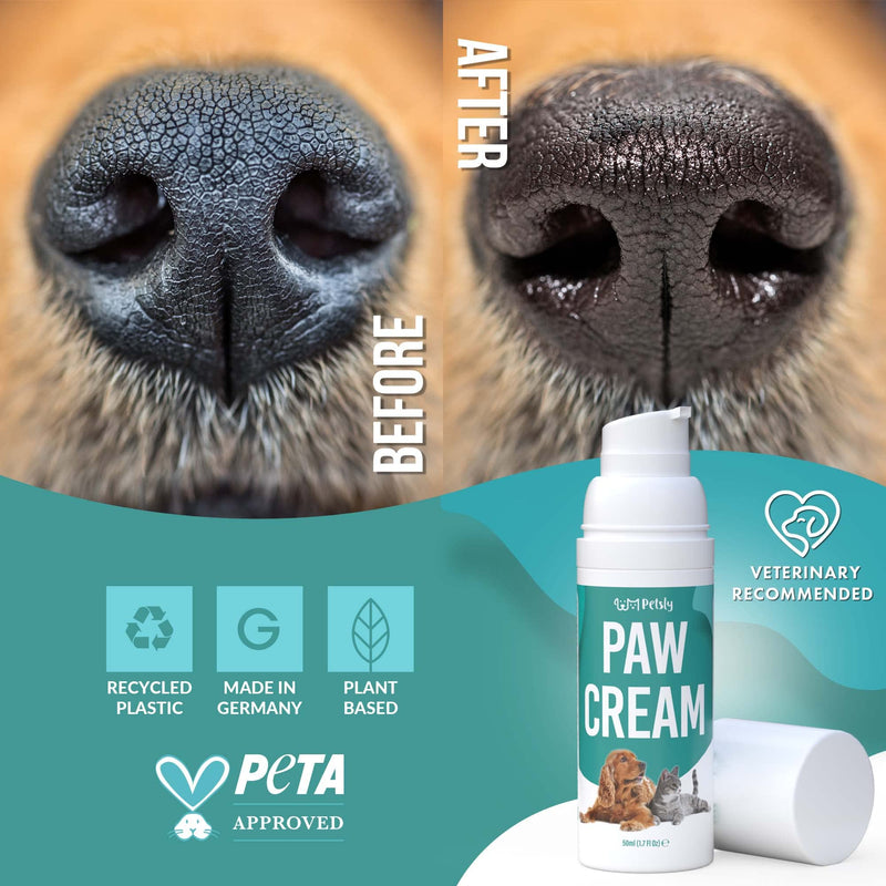 Cat & Dog Paw Balm - Moisturizes, Soothes, Protects Against Snow, Salt, Cracked Paws - 100% Organic & Natural, Fragrance Free, Safe to Lick - Nose and Paw Balm for Dogs - Itch Solution, 1.7 oz - PawsPlanet Australia
