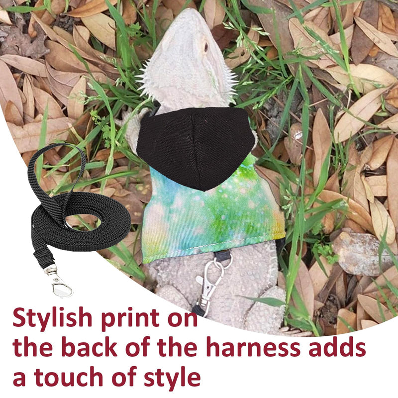 Bearded Dragon Lizard Hoodie Leash Suit Reptile pet Outdoor Chest Harness Chameleon Squirrel Leash Hooded Clothes Suitable for Bearded Dragon Lizard Reptiles（Black hat） Black hat - PawsPlanet Australia