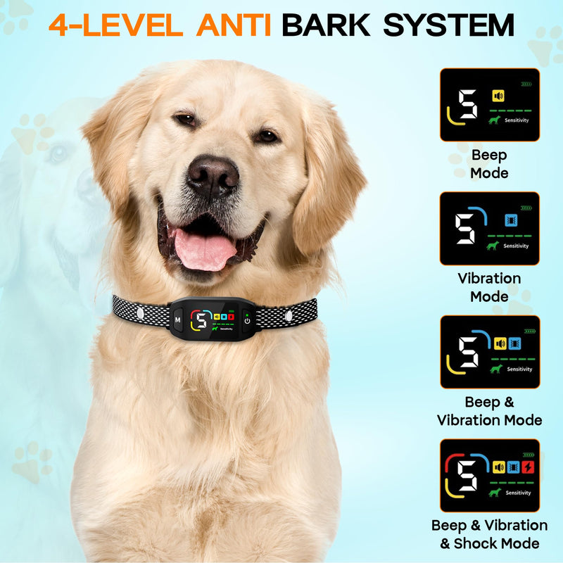 Bark Collar for Dogs with Clicker and Whistle – 300% Stronger Vibration, 5 Sensitivity Levels, 4 Training Modes, Fast Magnetic Charging | Waterproof, Adjustable – Train with Love, Not Pain Collar with Clicker & Whistle - PawsPlanet Australia