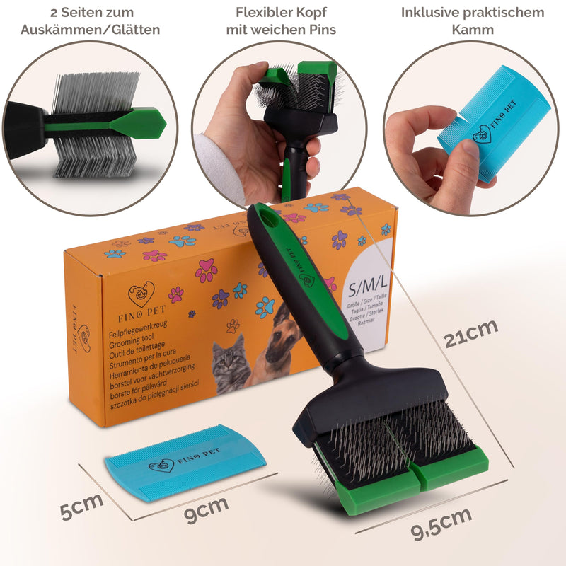 Slicker Brush Dog Slicker Brush for Long Hair, Poodle Brush - Efficient Dog Brush Undercoat - Ideal as a Poodle Brush - Cat Brush - Ideal for Doodle and Long Hair Dogs Including Dog Comb