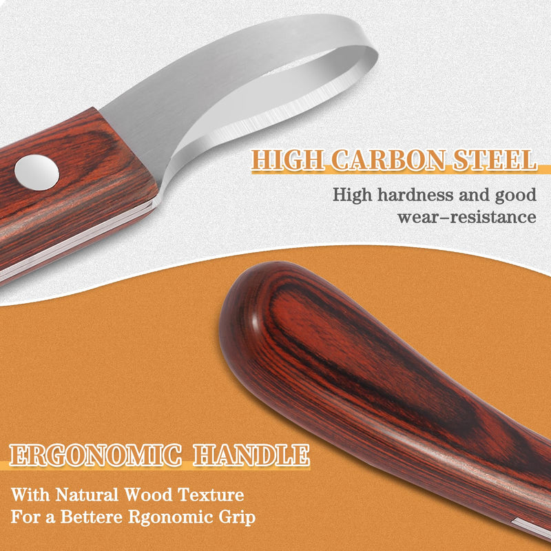Hoof Knife with Sharpener,Farrier Tool Kit,Double Edged Hoof Trimming Knife with Wooden Handle, High-Carbon Steel Blade Hoof Knife for Horses - PawsPlanet Australia