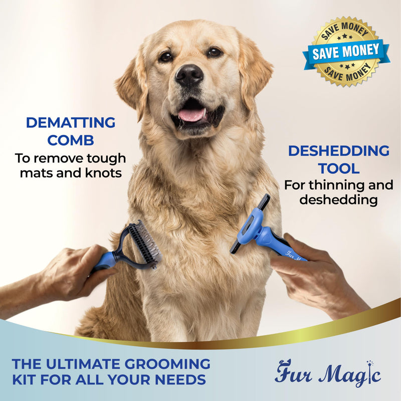 Large Deshedding Tool & Dematting Comb – Grooming Brushes for Dogs, Cats, Horses – Reduce Shedding and Remove Knots, Mats and Loose Undercoat Large - PawsPlanet Australia