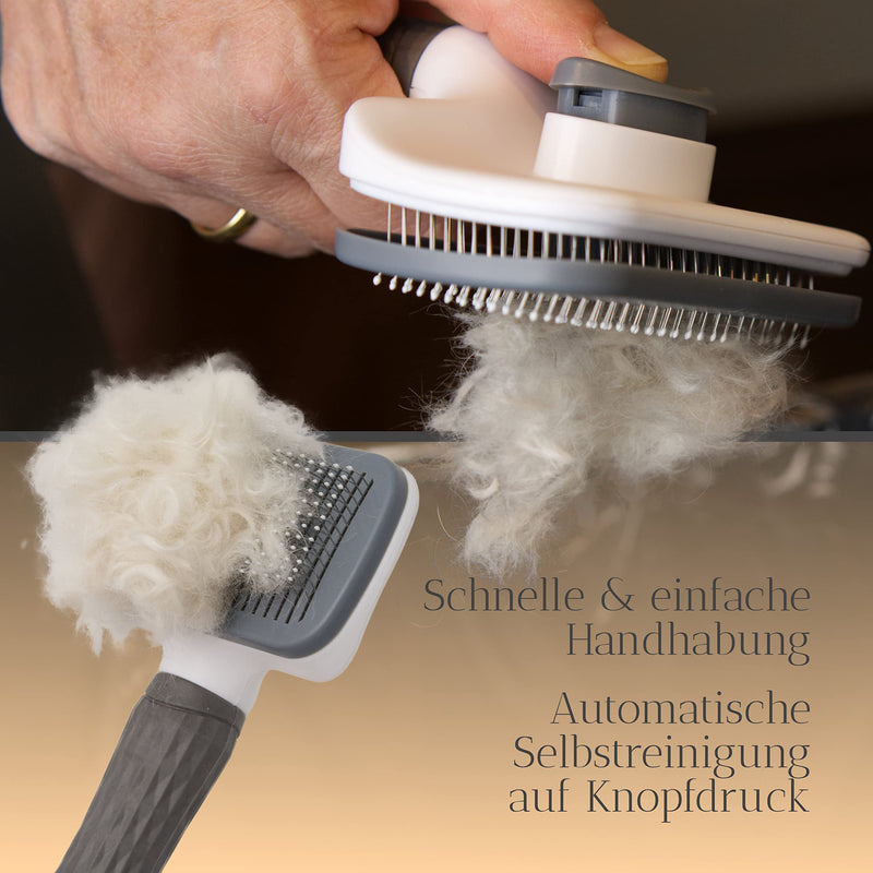 Set of 5 Dog & Cat Grooming Tools, XL Lint Roller & Tick Tongs, Long & Short Hair Brushes, Undercoat Remover, Automatic Tick Removal