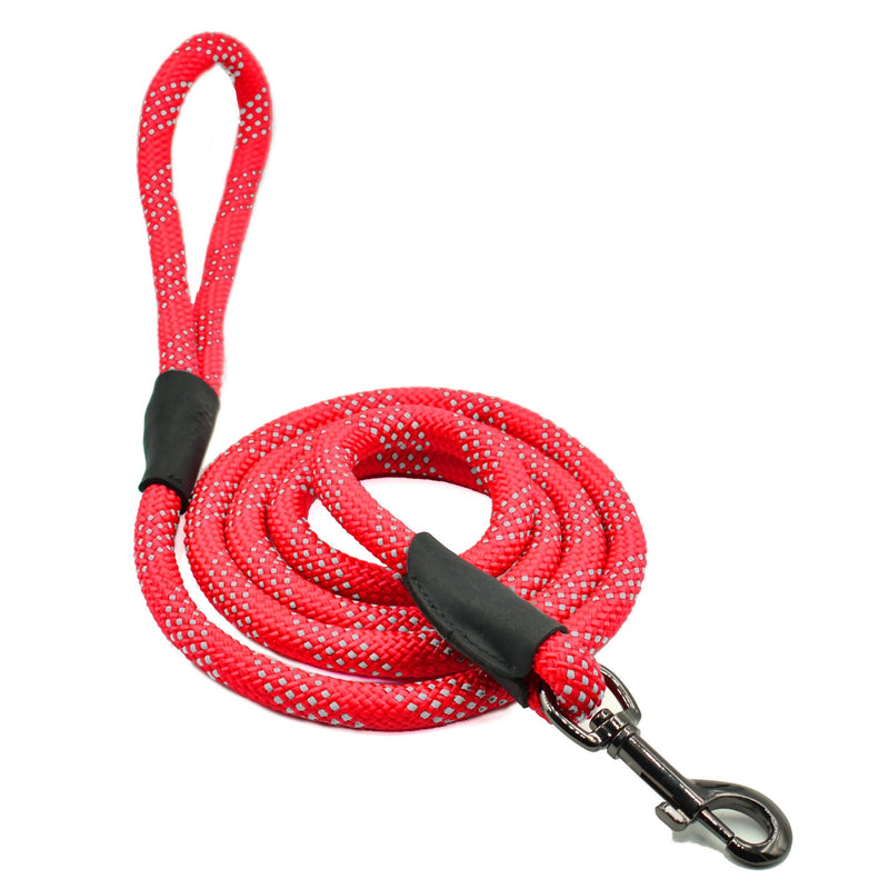 Max and Neo Rope Leash Reflective - 6 FT x 1/2", "RED 6 FT x 1/2" RED - PawsPlanet Australia