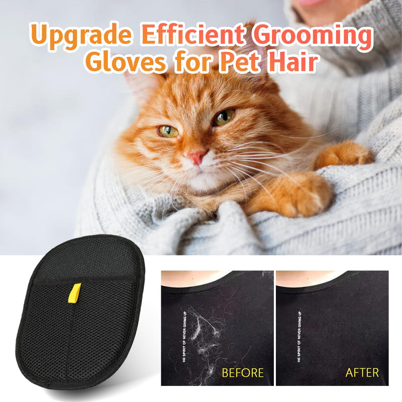 2pcs - Pet Hair Removel Glove for Cats & Dogs, Electrostatic Pet Hair Removal Gloves for Couch, Cat Grooming Gloves, Reusable Cat and Dog Hair Removel for Sofas, Furniture, Carpets and Curtains - PawsPlanet Australia