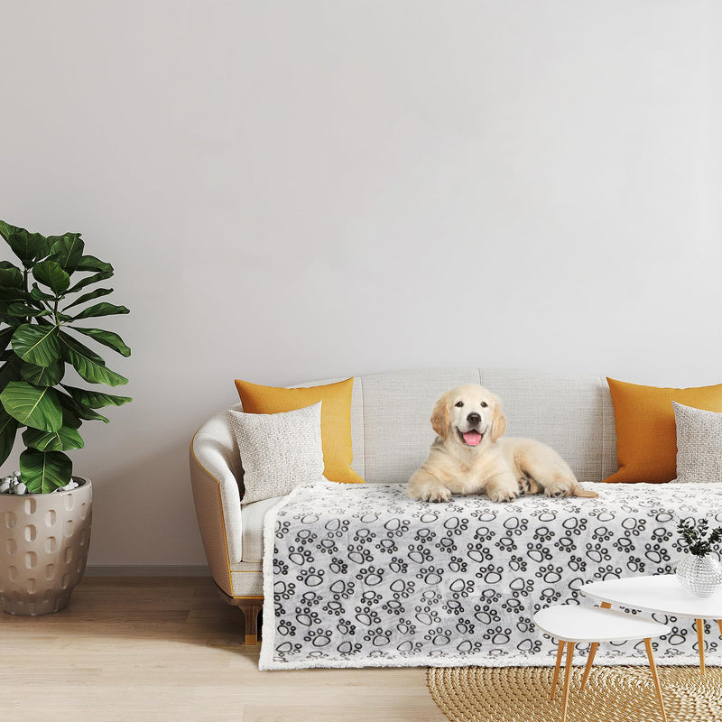 Stuffed Waterproof Couch Covers for Pets Dog Bed Cover Pet Blanket, Washable Reusable Reversible Paw Print Water Proof Couch Covers Protector for Pets (Paw Print, 30x70inches) - PawsPlanet Australia