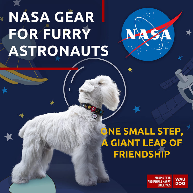 Nylon Dog Collar NASA 9" - 16" Neck/Nylon Dog Leash NASA - PawsPlanet Australia