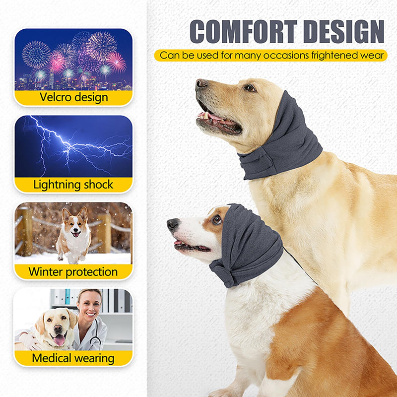 Dog Snood Ear Protectors Calming Hood Neck and Ears Warmer for Comfort, Anxiety Relief (M) M