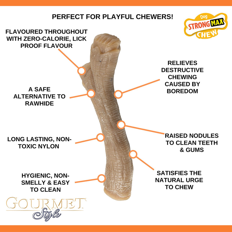 Nylabone Maximum Strength Tough Extreme Gourmet Stick Dog Chew Toy, Infused with Extra Peanut Butter Flavour Throughout, Extra Large, for dogs over 23kg Stick Peanut Butter - PawsPlanet Australia