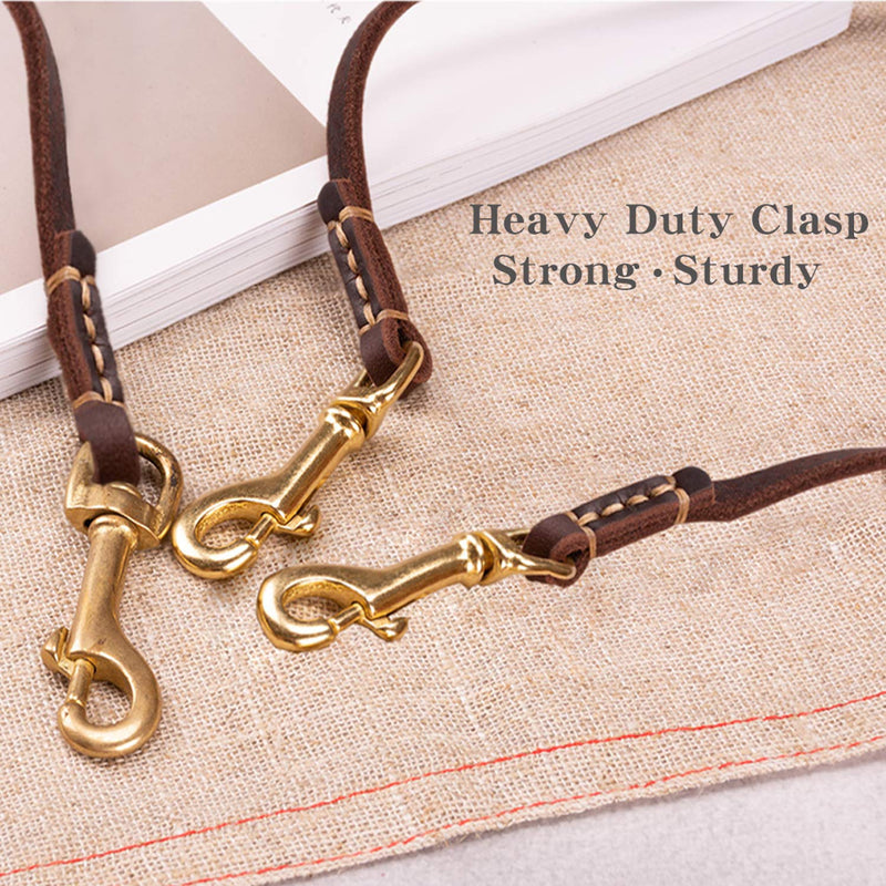 HiCaptain Thin Leather Pet Leash, Durable Dog Leashes Suit for Small Dog Up to 15 lb 00(1/5 inch Wide, 6 Ft) Brown Regular 1/5 inch Wide, 6 Feet - PawsPlanet Australia