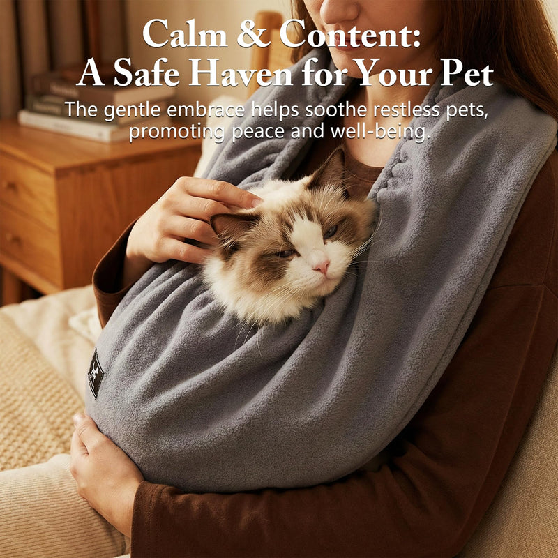Cat Carrier Sling, Hands-Free Pet Sling Carrier for Small Dogs & Cats - Soft Breathable Kitten Pubby Sling Carrier for Anxiety Relief, Indoor Snuggling & Travel (Dark Grey, Medium (Regular)) Dark Grey Medium (Regular) - PawsPlanet Australia