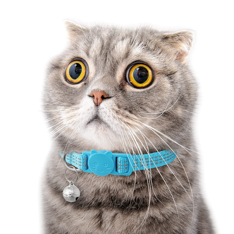 Upgraded Version 6 Pack Reflective Cat Collars with Bell,Breakaway Safety Kitten Collar,Adjustable 7''-12'',for Girl Boy Cats,Pet Supplies,Stuff,Accessories 6 Colors - PawsPlanet Australia