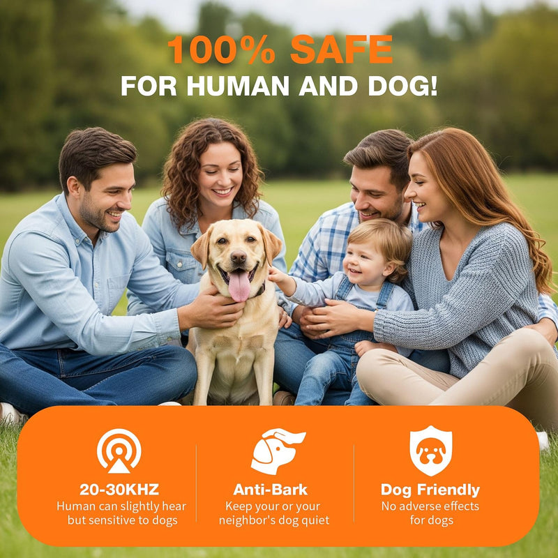 Dog Bark Deterrent Device – Anti Barking Device for Dogs with Triple Ultrasonic Emitters, 4 Modes, LED Light – Immediate Results – Safe & Humane – Indoor/Outdoor - PawsPlanet Australia