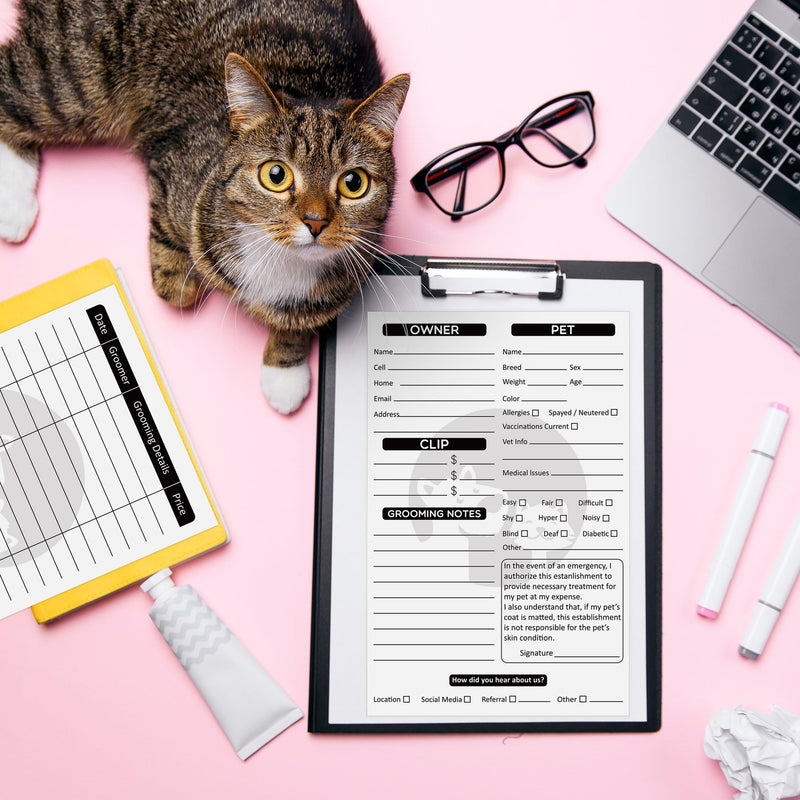 54 Pack Pet Grooming Cards Customer Information Form Contact Profile Extender for Professional Dog and Cat Beautician Kennel Care - PawsPlanet Australia