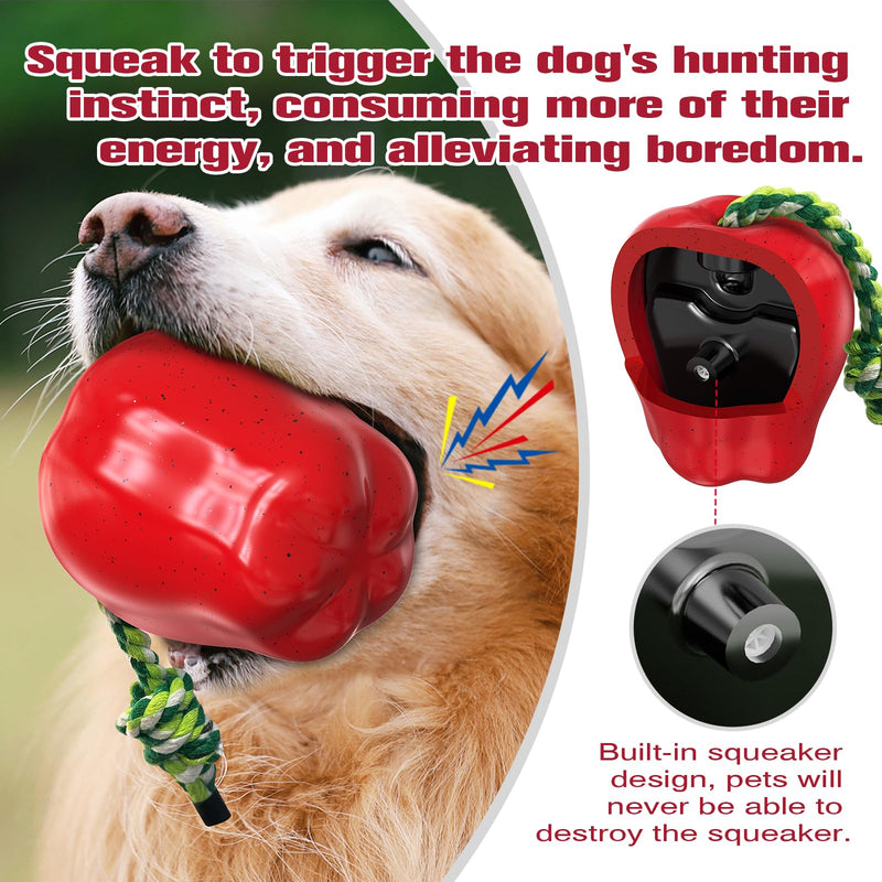 Dog Toy Multi-Functional Pet Toy Long Lasting Dog Chews Squeaky Dog Toys Tough Dog Toys for Gift Red - PawsPlanet Australia