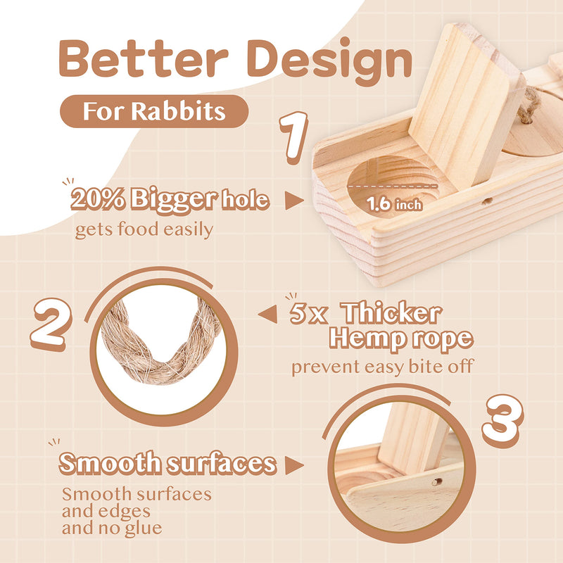 Interactive Wooden Rabbit Toys - Sniff n' Snack Rabbit Treats Bunny Toys, Enrichment Rabbit Toy for Boredom, Better Than Snuffle Mat for Small Animals, Hamsters, Guinea Pig (2 Sets) Sniff n' Snack 2.0