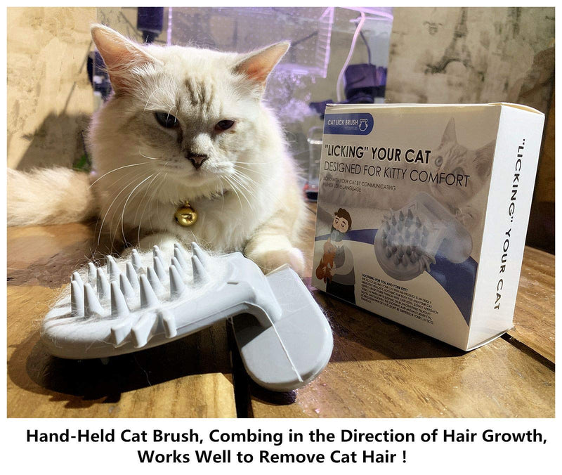 Cat Brush Shedding Grooming, Soft Massage Cat Tongue Brush, Licking Your Cat Like a Mama Cat to Comfort, Surprise Pet Gifts silver gray - PawsPlanet Australia