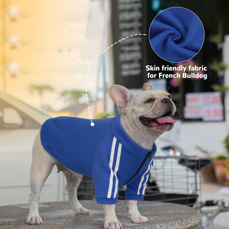 PUMYPOREITY Bulldog Breed Apparel, Dog Hoodie for Big Chest Dogs, for English Bulldogs Frenchies Pitbulls,Comfortable Sweatshirt for Spring/Fall Walks, Blue, L Large - PawsPlanet Australia