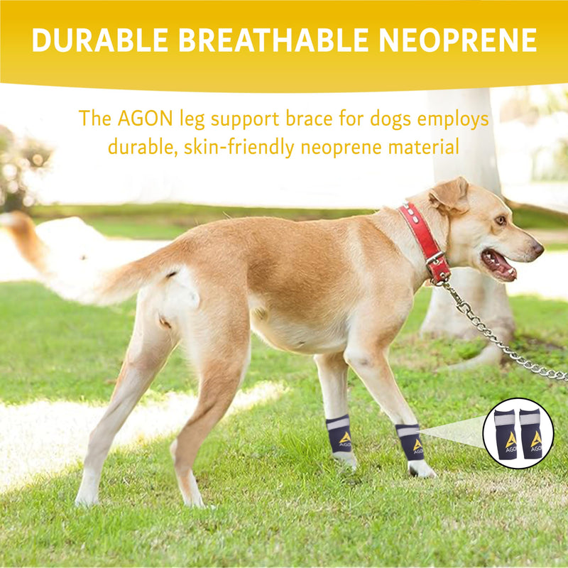 AGON Dog Front Leg Brace Pair with Metal Strings and Reflective Wraps Paw Compression Wrap for Canine Protects Wounds Brace Heals and Prevents Injuries and Sprains and Helps with Loss of K9 Stability L/XL (1 pair) - PawsPlanet Australia