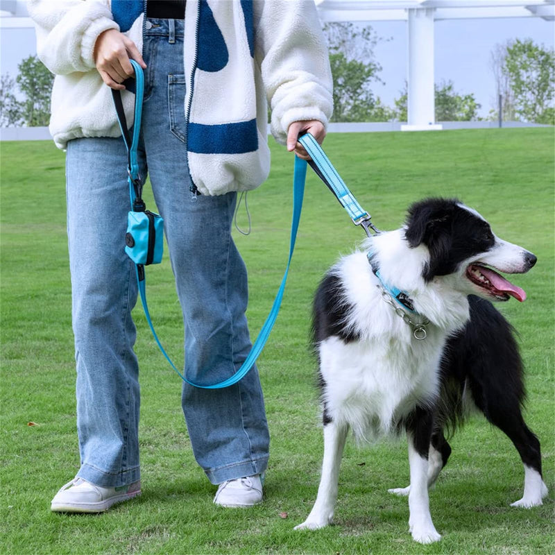 EXCELLENT ELITE SPANKER Strong Durable Nylon Dog Training Leash Traction Rope 5 Feet Long 1" Wide with Poop Bag Holder for Small and Medium Dog(Purple) 5.2ft x 1 in. Purple - PawsPlanet Australia